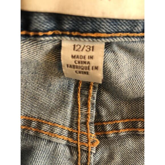 Vintage X America Womens Sz 12 High Waist Skinny Crop Jeans Button Fly Distress - Picture 8 of 9